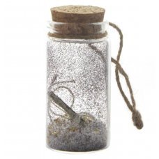 Χριστουγεννιάτικο Γυάλινο Βαζάκι, με Γράμμα και Χρυσόσκονη (8cm)